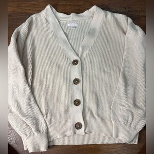 Lauren Conrad lc Cream Button-Up knit Cardigan oversized large